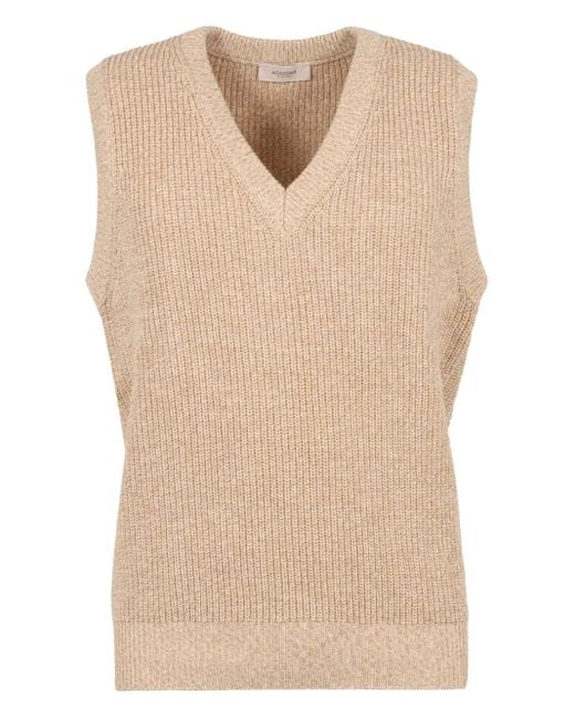 Agnona Natural V-Neck Sweater for men