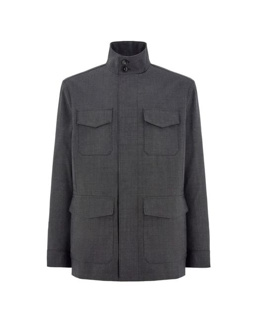 Chaqueta Con Bolsillo En La Parte Delantera Canali de hombre de color Gray