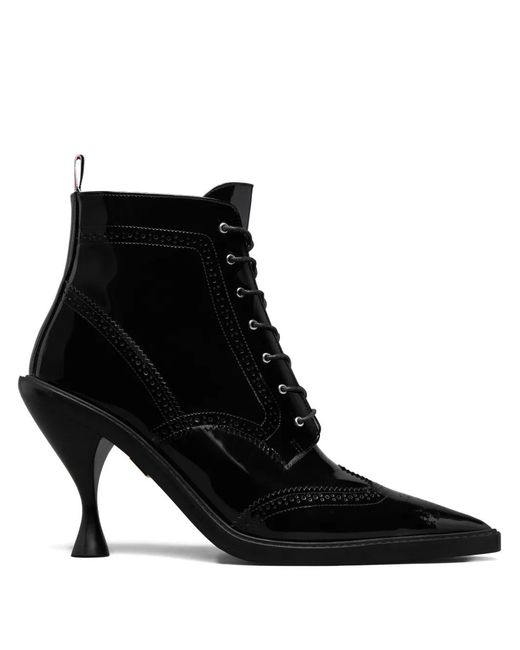 Thom Browne Black 90Mm Wingtip Leather Boots