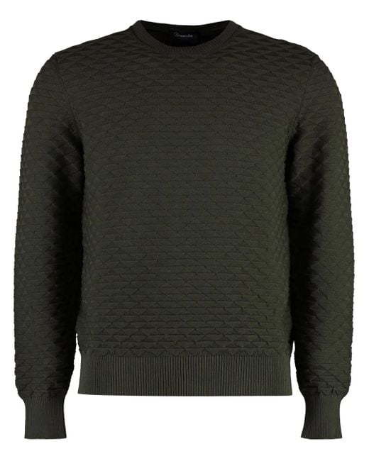 Drumohr Black Diamond-Jacquard Cotton Sweater for men