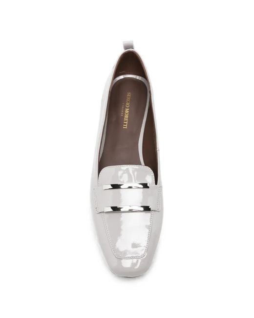 SERGIO MORETTI FIRENZE White Metal-Bar Loafers