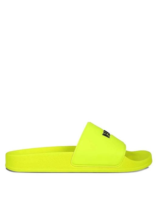 MSGM Pantoletten mit Logo-Verzierung in Yellow für Herren