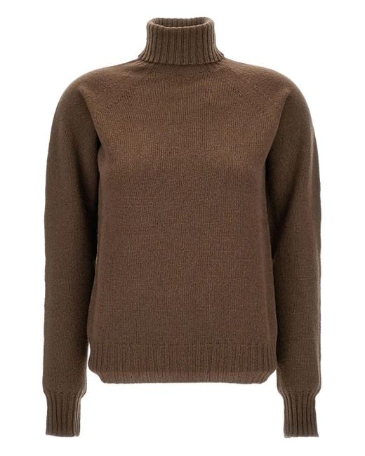 Drumohr Brown Turtleneck Wool Sweater