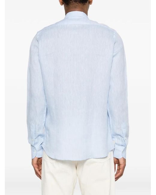 Tagliatore Blue Chest-Pockets Shirt for men