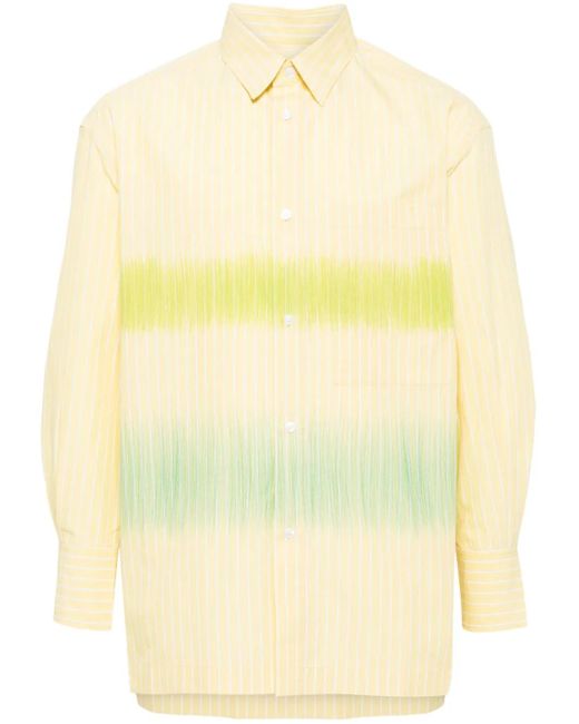 CROQUIS Yellow Stripe-Pattern Cotton-Blend Shirt for men