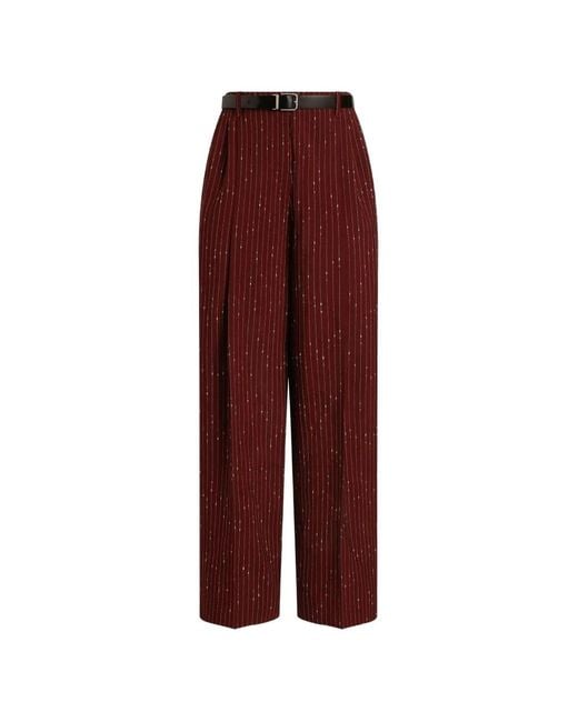 Dolce & Gabbana Red Pinstripe Trousers
