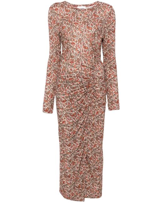 Isabel Marant Jelina Midi-Jurk in het Natural