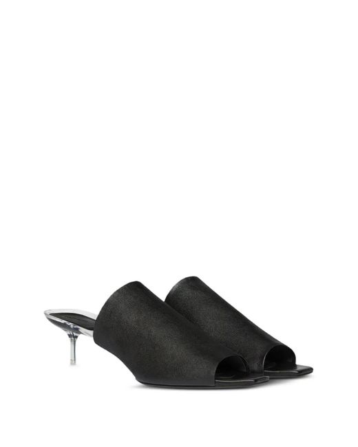 Courreges Black Square-Toe Sandals