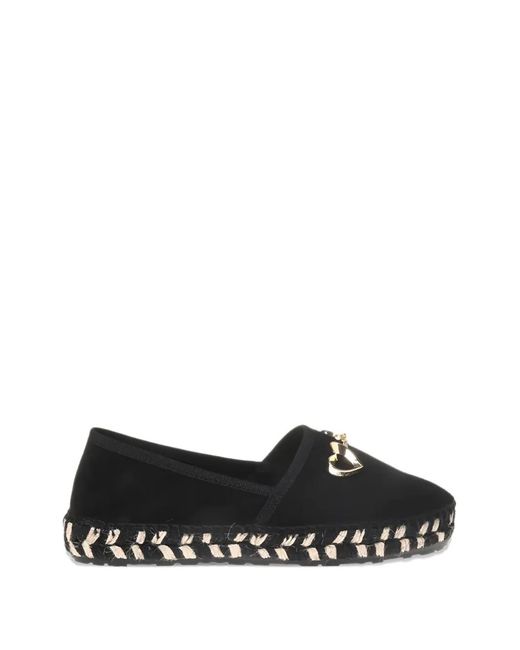 Love Moschino Black Heart Charm Espadrilles