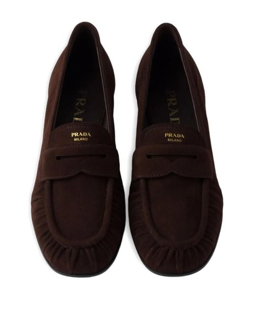 Prada Brown Suede Loafers