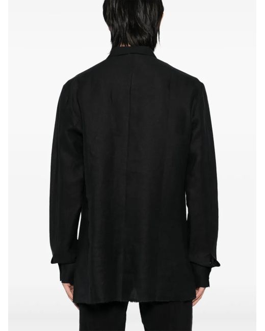 Label Under Construction Black Button-Up Shirt for men