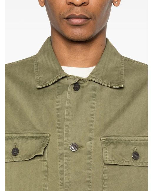 chesapeake's Green Buttoned Pocket Shirt for men