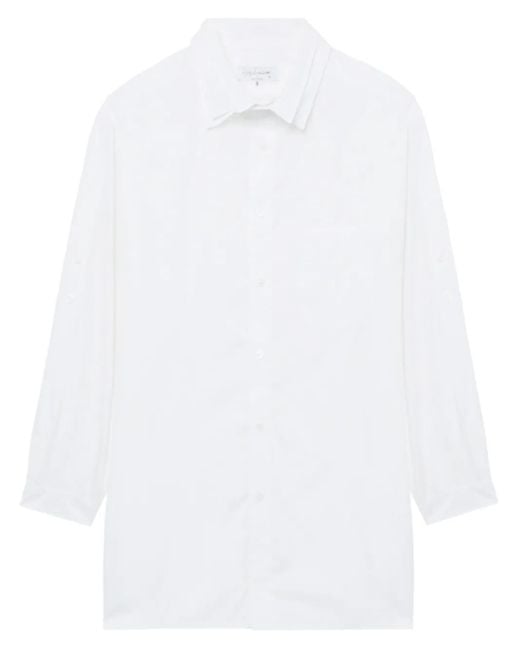 Yohji Yamamoto White Layered-Collar Cotton Shirt for men