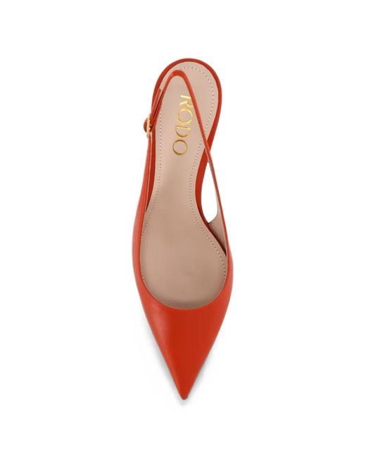 Rodo Red Pointed-Toe Slingback Pumps