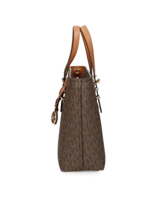 MICHAEL Michael Kors Brown Small Quinn Monogram-Pattern Tote Bag