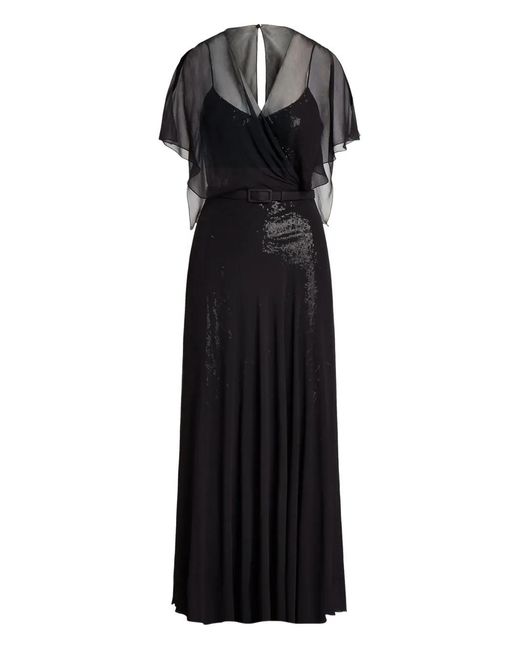 Ralph Lauren Black Belt-Detail Midi Dress