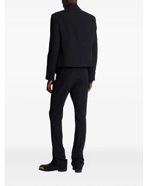 Balmain Black Crystal-Embellishment Double-Breasted Blazer for men
