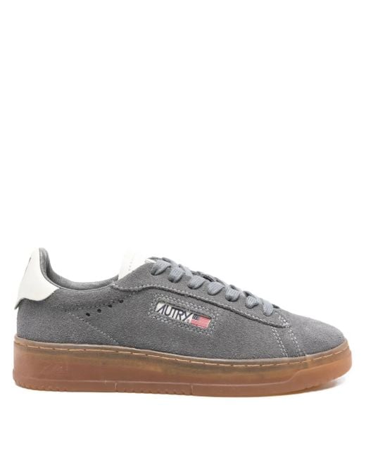 Autry Gray Dallas Low Suede Sneakers