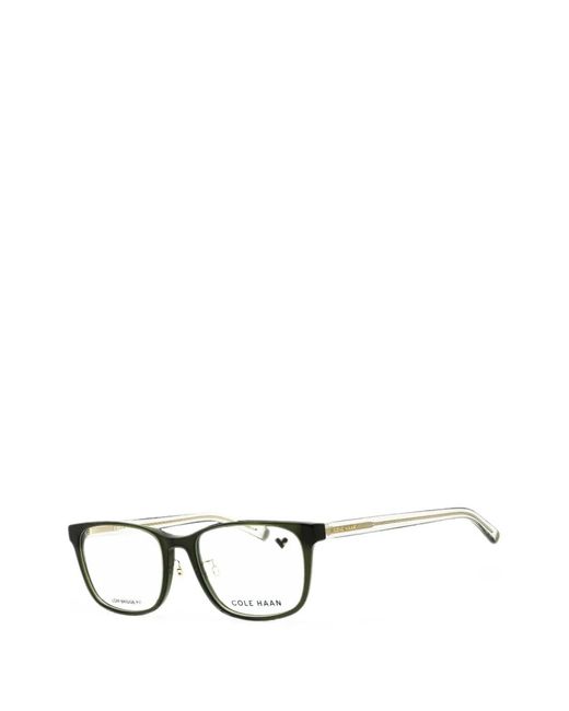 Cole Haan Black Rectangle-Frame Glasses for men