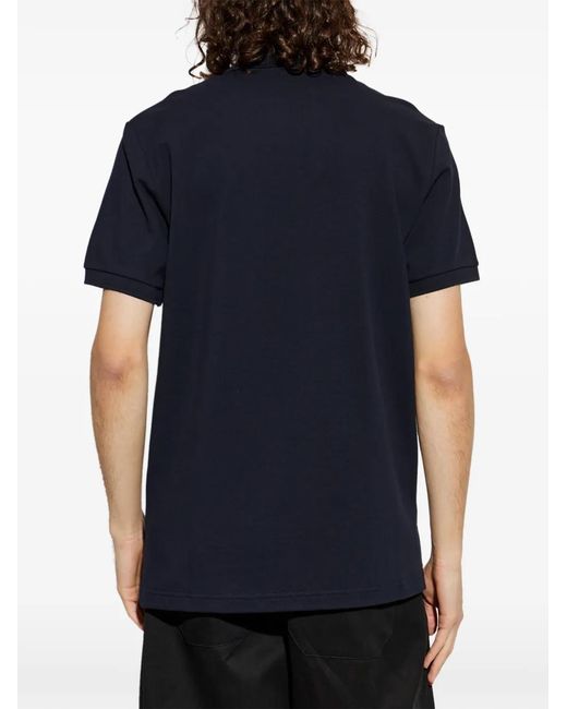 Moschino Blue Logo-Patch Polo Shirt for men