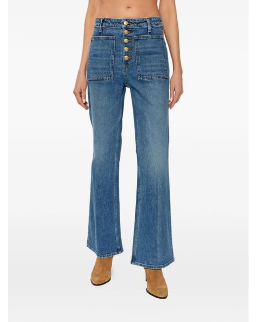 Ulla Johnson Blue Button-Up Pocket Jeans