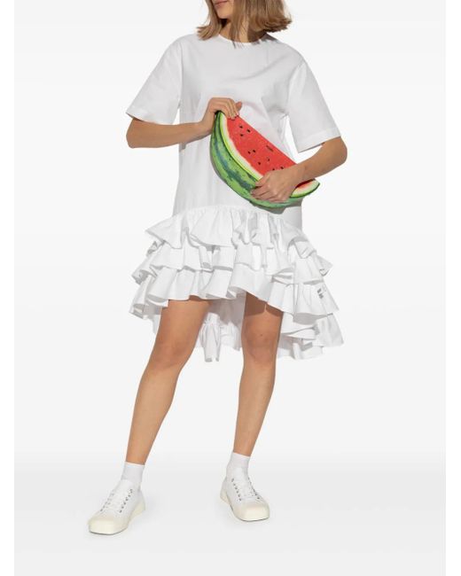 Moschino White Square-Toe Sneakers