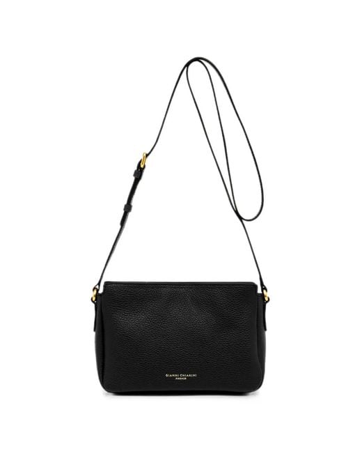 Gianni Chiarini Black Laura Pebbled Crossbody Bag