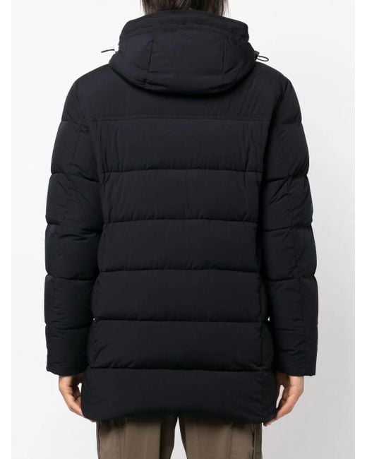 Moorer Blue Button-Down Padded Coat for men
