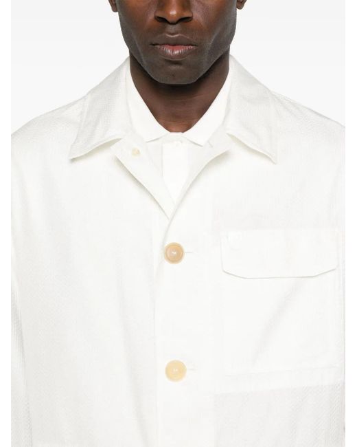 Brioni Hemdjacke Aus Seide in White für Herren