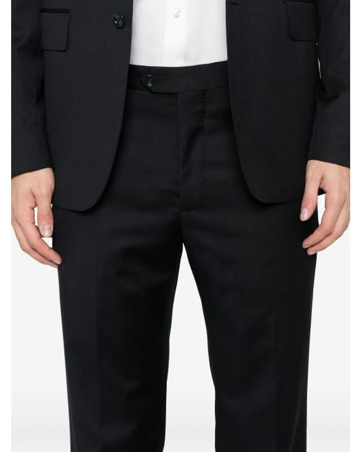Tagliatore Black Tailored Prussian Wool Suit for men