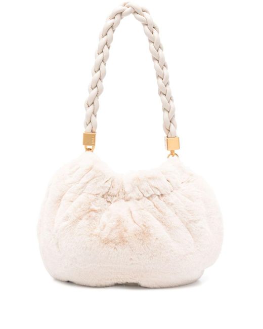 Liu Jo White Schultertasche Aus Faux Fur