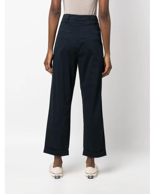 Woolrich Blue High-Waisted Wide-Leg Trousers