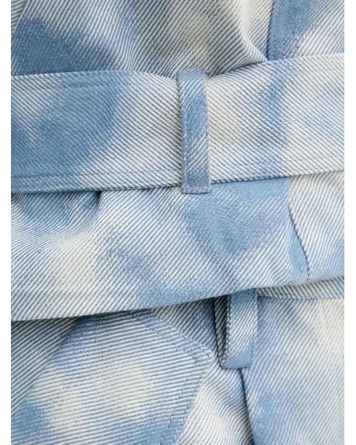 IRO Blue Cloud-Print Belted Jacket