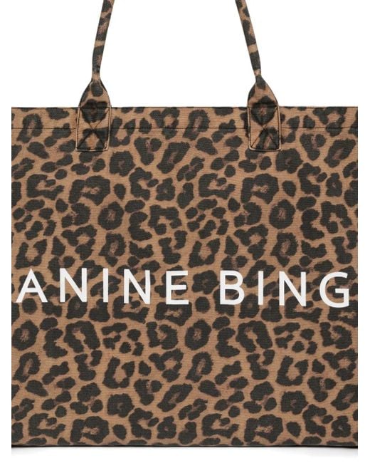 Anine Bing Brown Leopard-print Tote Bag