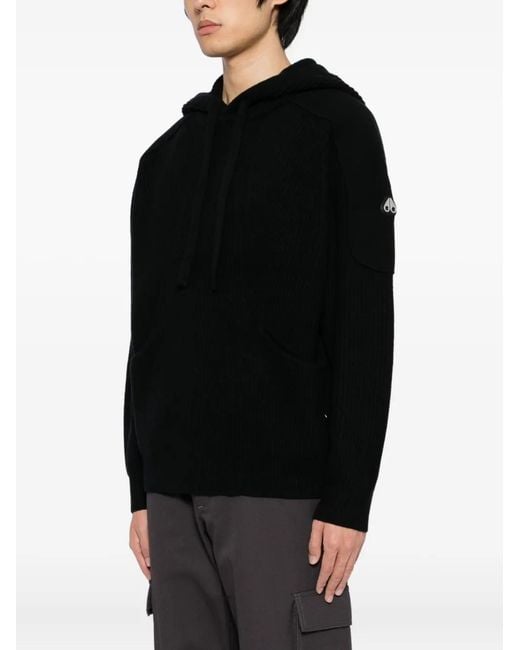 Moose Knuckles Black Colson Pullover Hoodie for men
