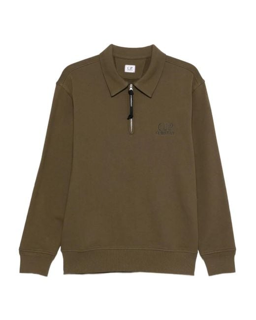 メンズ C P Company ジップアップ スウェットシャツ Green