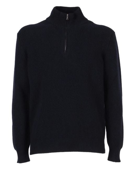 Ballantyne Blue Half-Zipped Sweater for men
