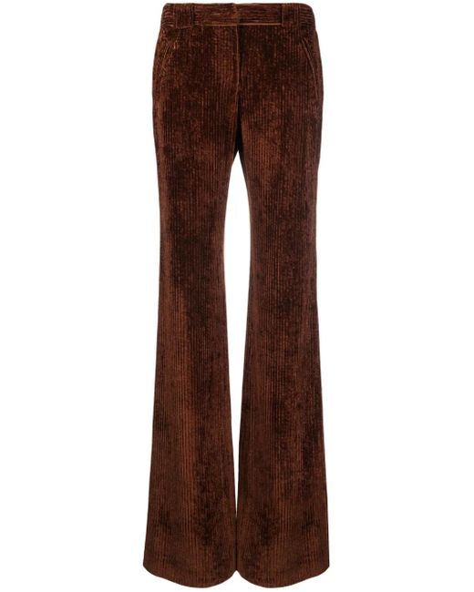 Alberta Ferretti Brown Cordoroy Flared Trousers