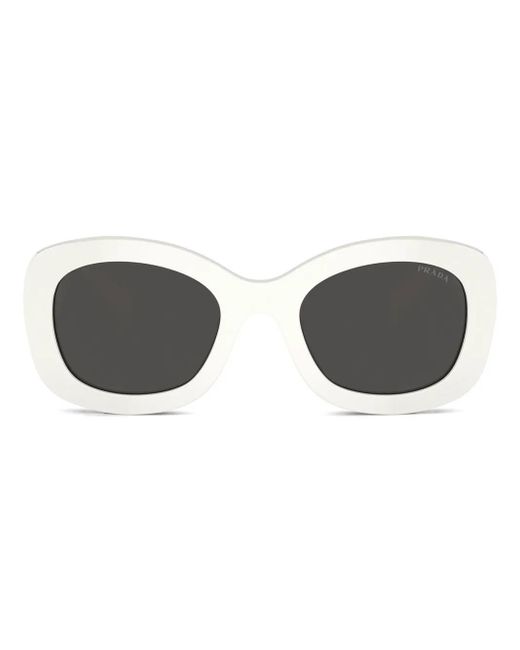 Prada White Logo-Embossed Sunglasses