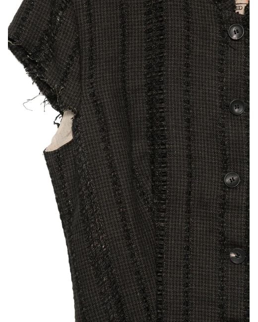 Masnada Black Veste Boutonnée À Franges