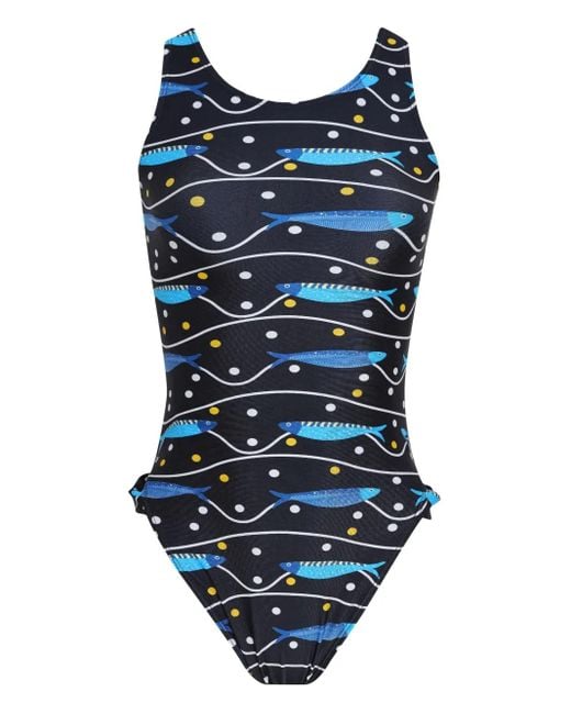 Maillot De Bain À Imprimé Graphique Brigitte Bardot en coloris Blue