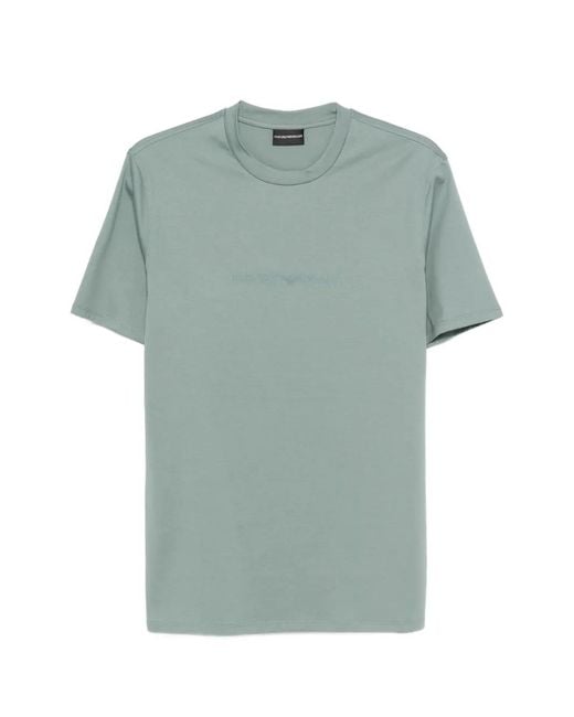 Emporio Armani Green Logo Cotton T-Shirt for men