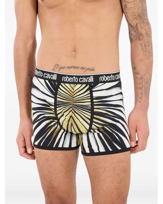Roberto Cavalli White Print Boxers for men