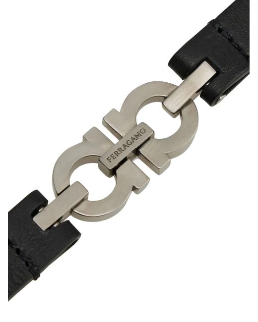 Bracelet À Double Gancini Ferragamo pour homme en coloris Black