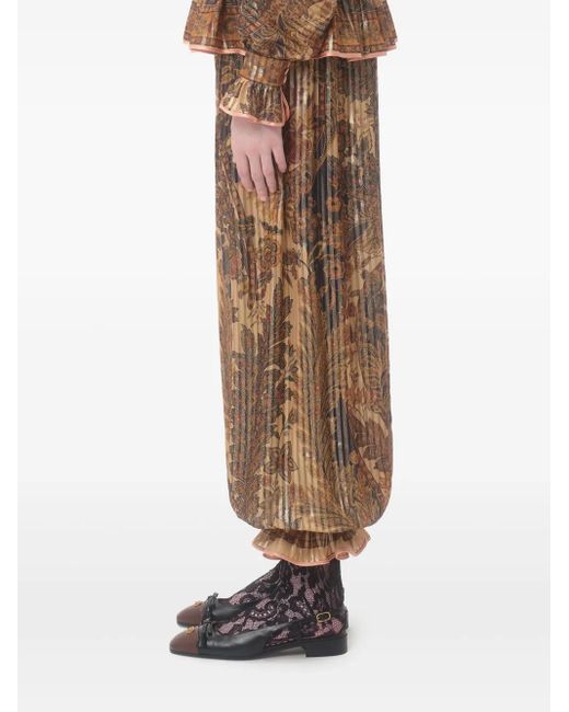 Valentino Garavani Natural Voyage Imaginaire-Print Balloon Trousers