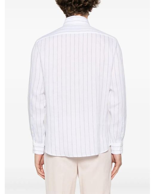 メンズ Brunello Cucinelli ストライプ シャツ White