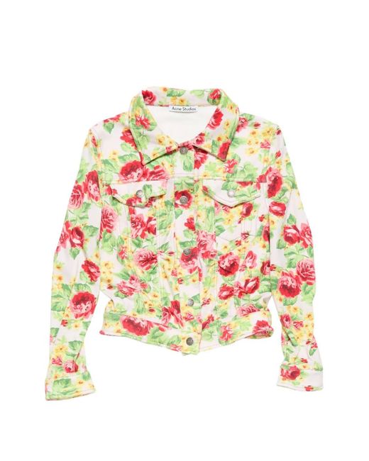 Acne White Floral Cotton Jacket