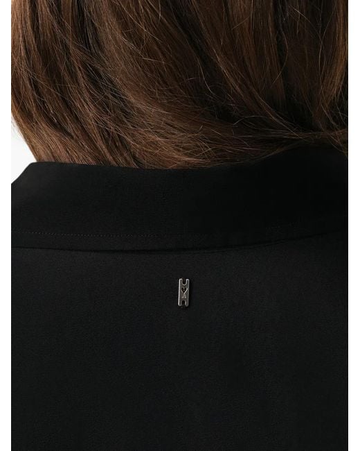 AMI Black Blended Silk Sharp Collar Adjusted Shirt