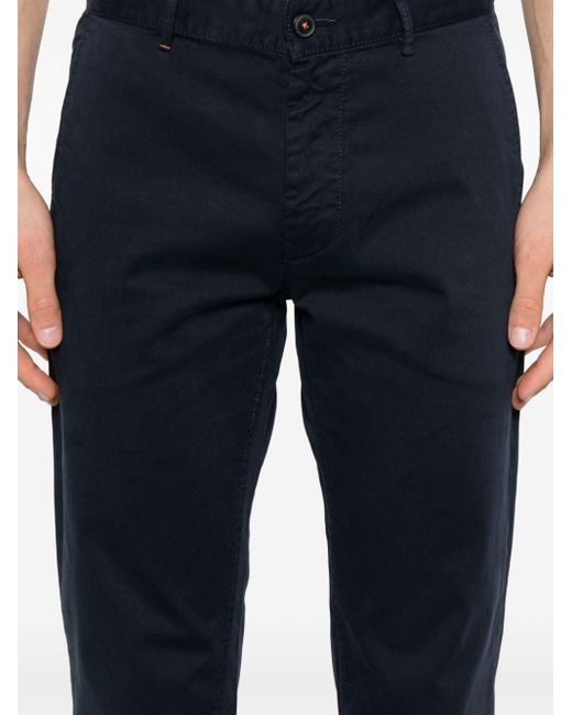 Boss Blue Slim-fit Cotton Chinos for men