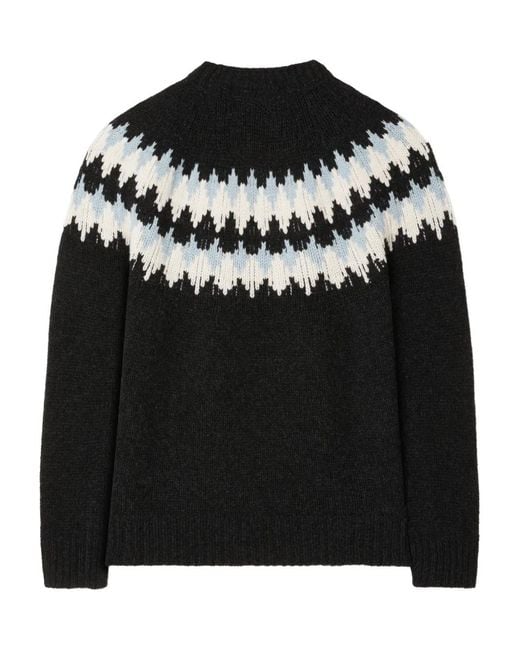 Alanui Black Fairisle Wool Sweater for men